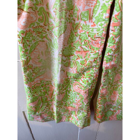 Vintage 60s 70s The Lilly Lilly Pulitzer Flare Leg Pants Green Tiger Owl Print - Picture 5 of 13